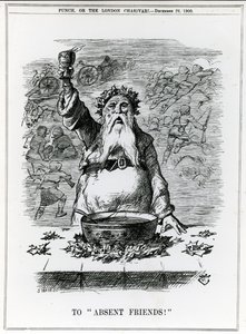 1900年12月26日，来自&39;Punch&39;杂志的卡通片“Absent Friends！” 作者 英语学校